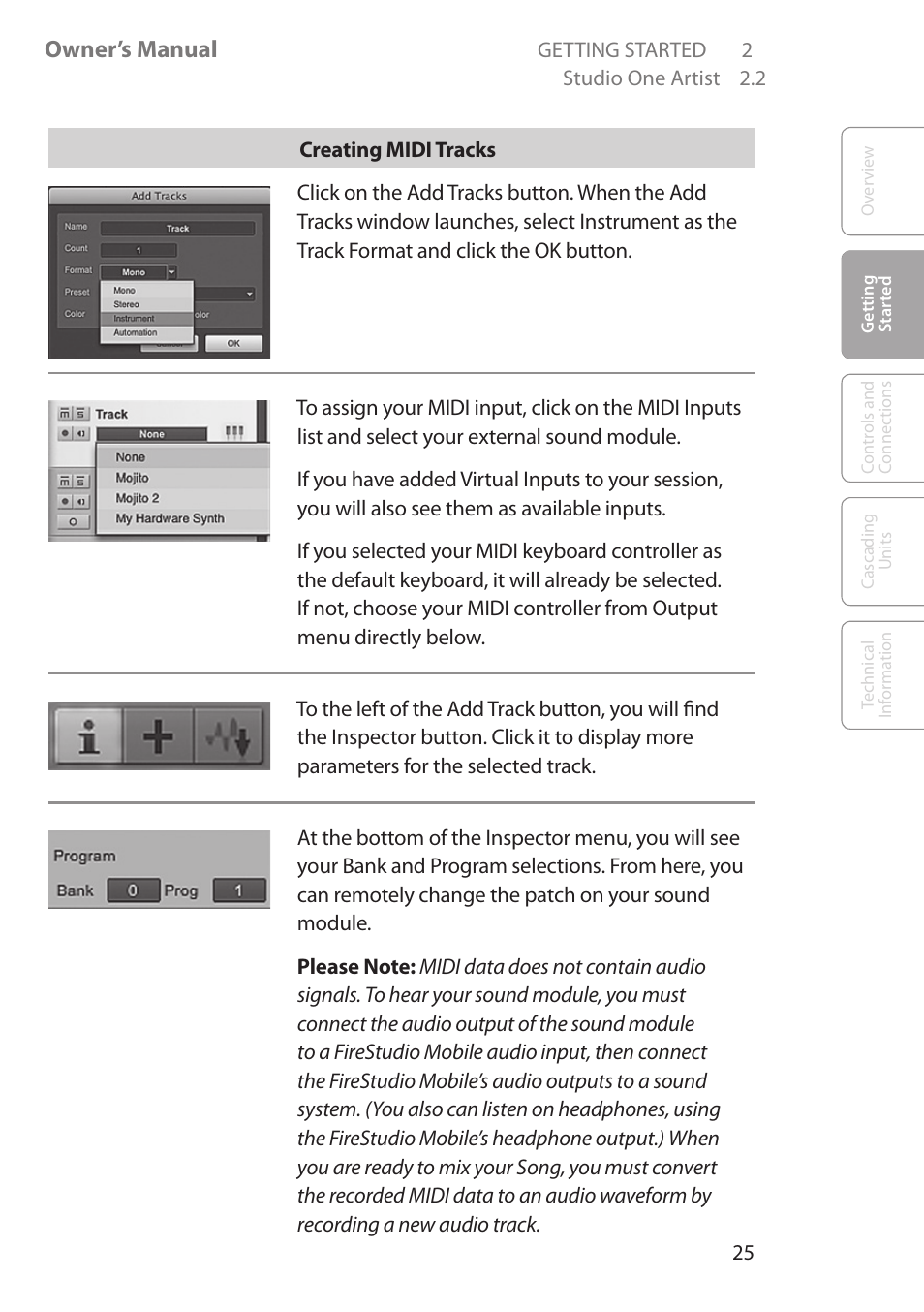 Owner’s manual | PreSonus FireStudio Mobile User Manual | Page 25 / 68