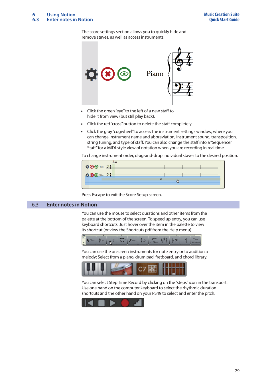 3 enter notes in notion, Enter notes in notion — 29 | PreSonus Music Creation Suite User Manual | Page 33 / 42