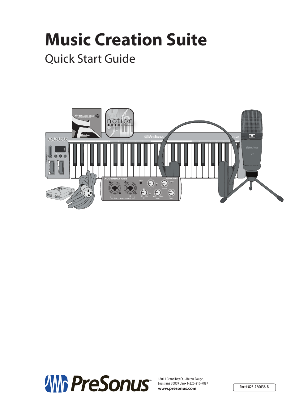 Music creation suite, Quick start guide, Notion | PreSonus Music Creation Suite User Manual | Page 42 / 42