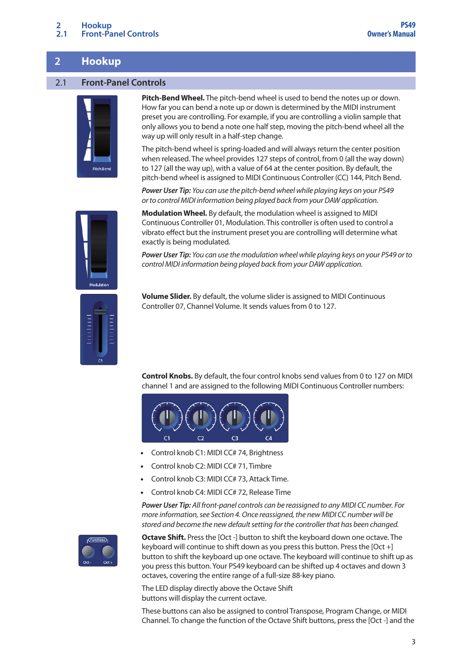 2 hookup, 1 front-panel controls, 2 hookup — 3 | Front-panel controls — 3 | PreSonus Music Creation Suite User Manual | Page 5 / 18