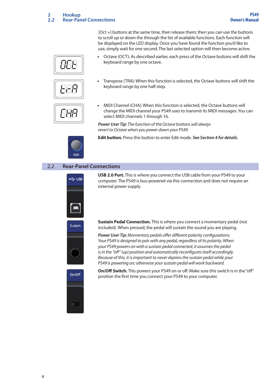 2 rear-panel connections, Rear-panel connections — 4 | PreSonus Music Creation Suite User Manual | Page 6 / 18