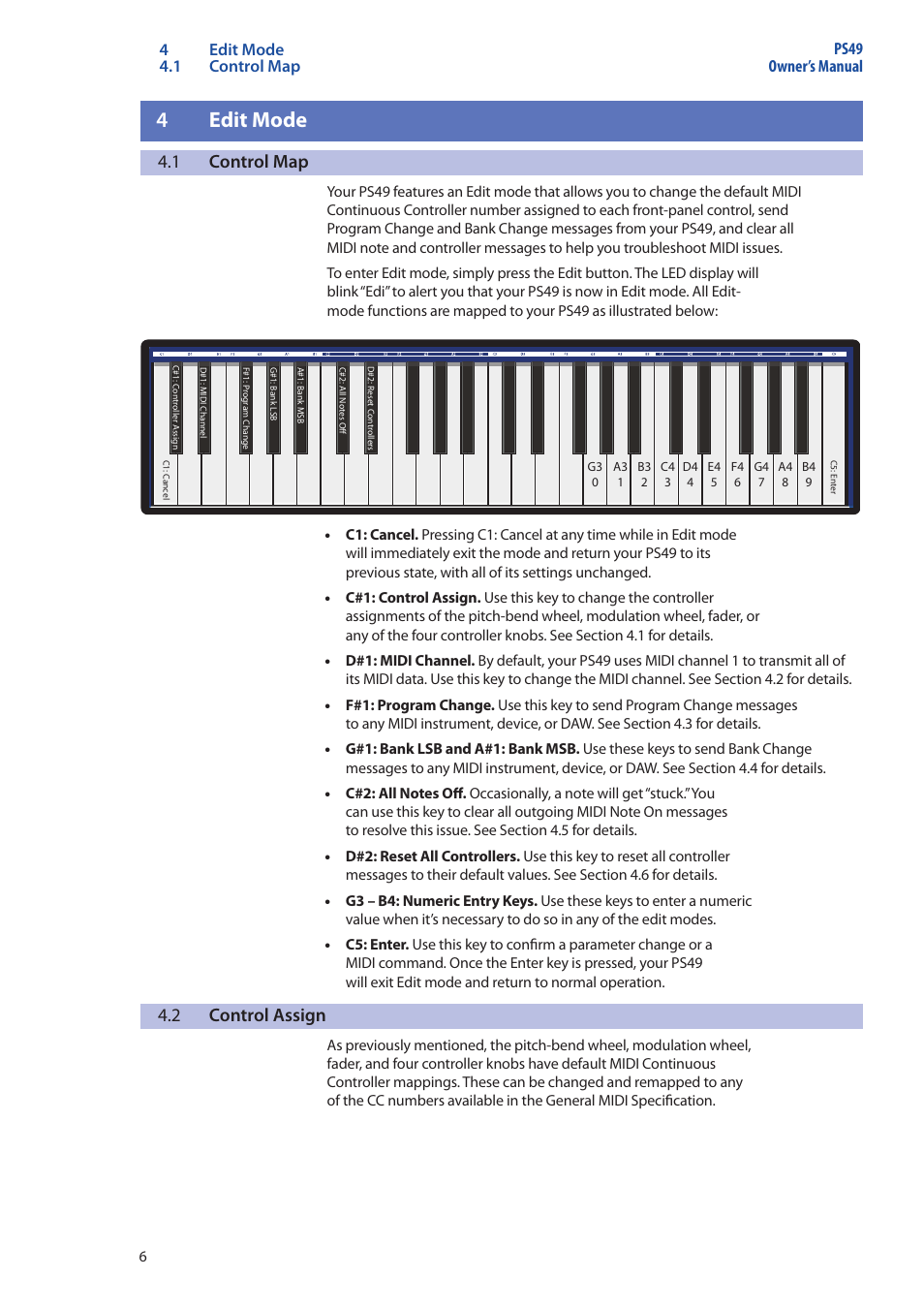 4 edit mode, 1 control map, 2 control assign | Edit mode — 6, Control map — 6, Control assign — 6, 4edit mode | PreSonus Music Creation Suite User Manual | Page 8 / 18