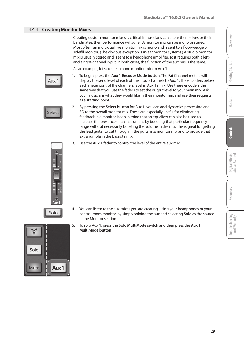 4 creating monitor mixes, 4 creating monitor mixes — 29 | PreSonus StudioLive 16.0.2 User Manual | Page 33 / 80