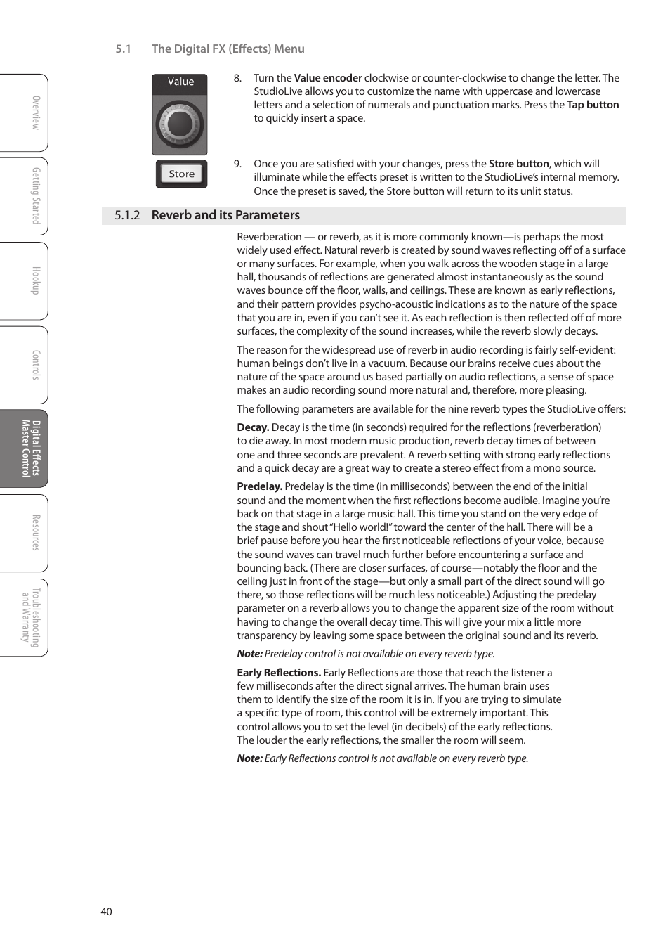 2 reverb and its parameters, 2 reverb and its parameters — 40 | PreSonus StudioLive 16.0.2 User Manual | Page 44 / 80