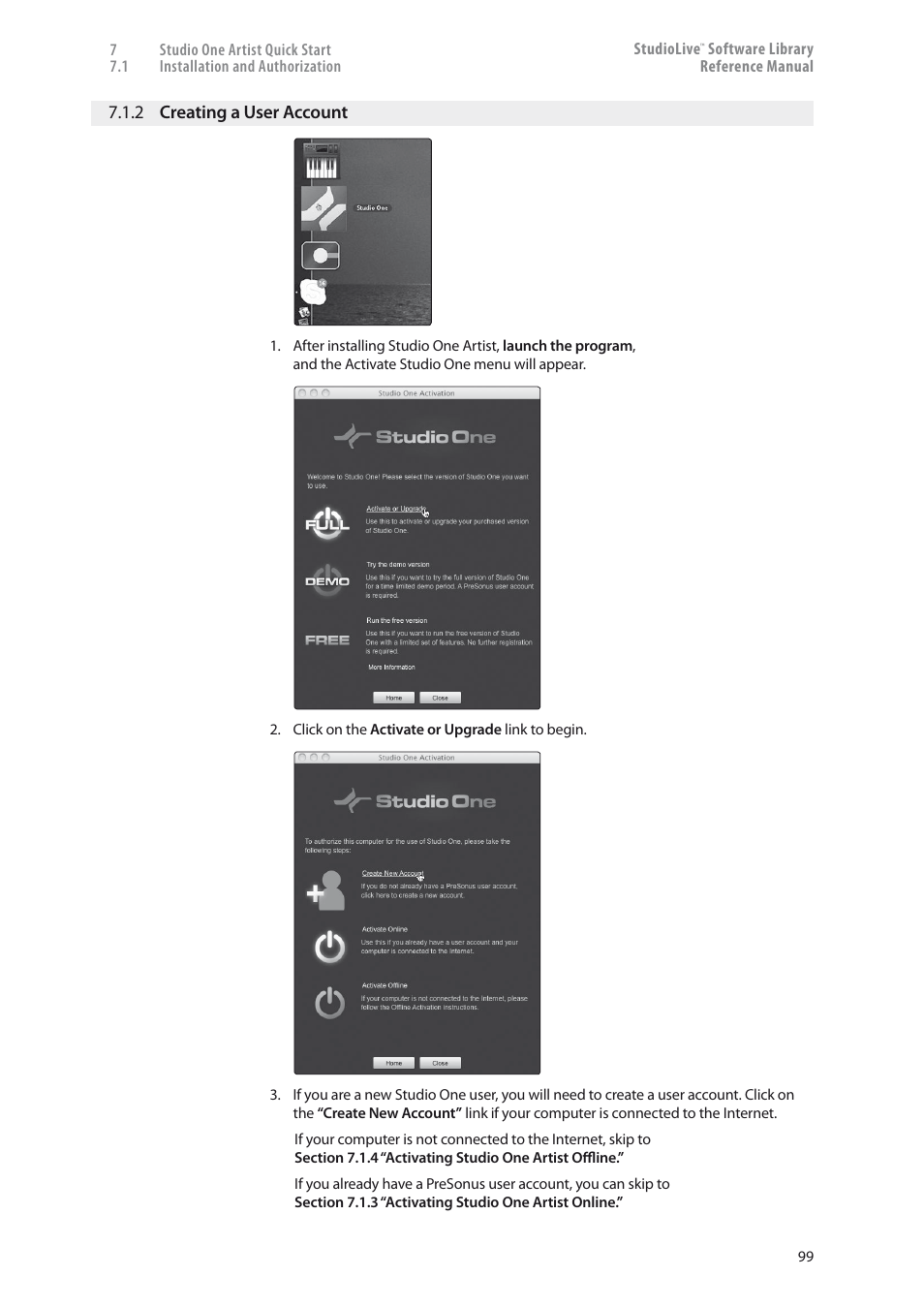 2 creating a user account — 99 | PreSonus StudioLive 24.4.2 User Manual | Page 103 / 150