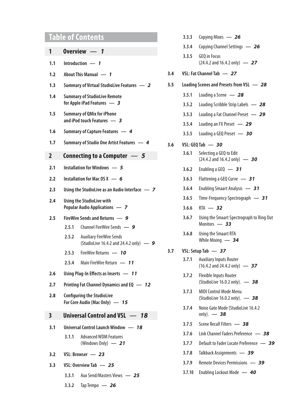 PreSonus StudioLive 24.4.2 User Manual | Page 2 / 150