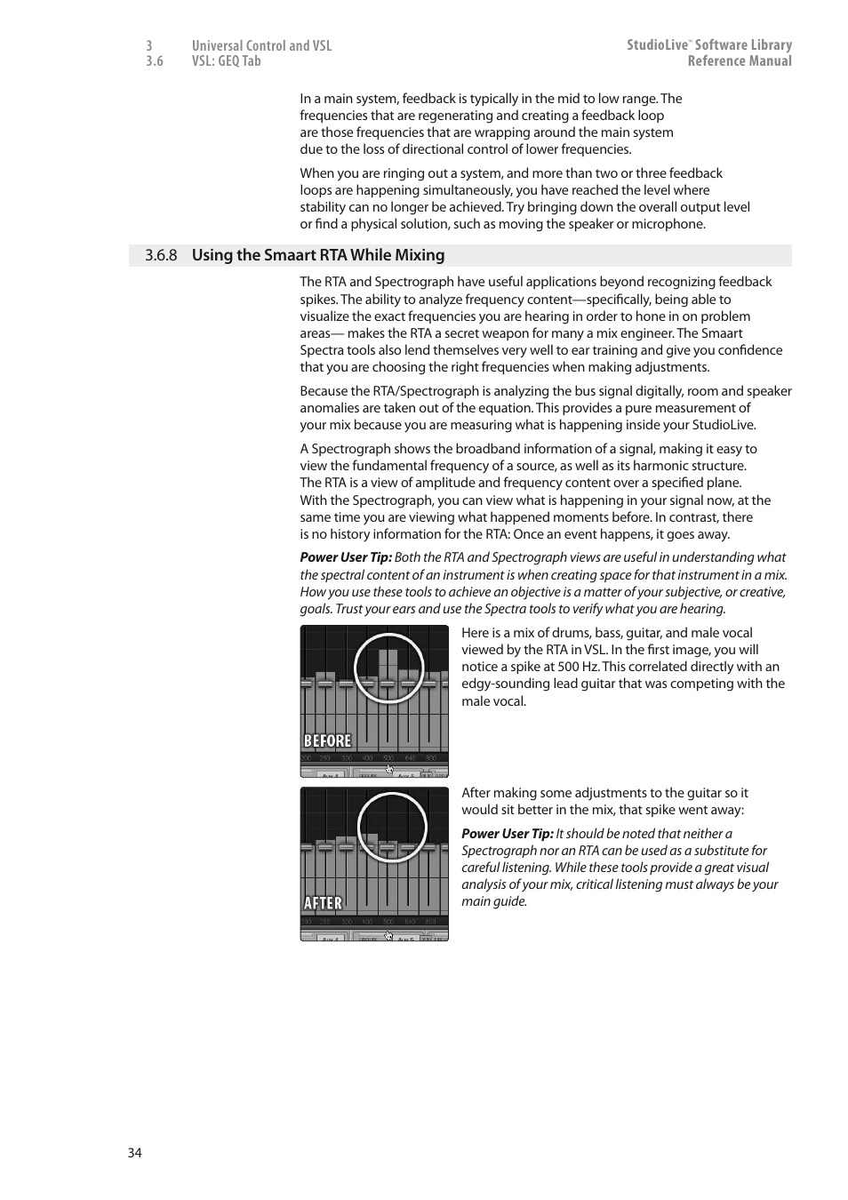 8 using the smaart rta, While mixing — 34 | PreSonus StudioLive 24.4.2 User Manual | Page 38 / 150