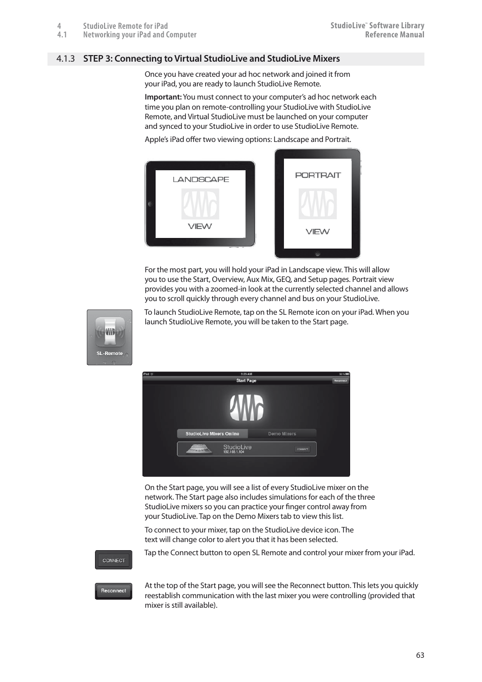 3 step 3: connecting to virtual studiolive, And studiolive mixers — 63 | PreSonus StudioLive 24.4.2 User Manual | Page 67 / 150