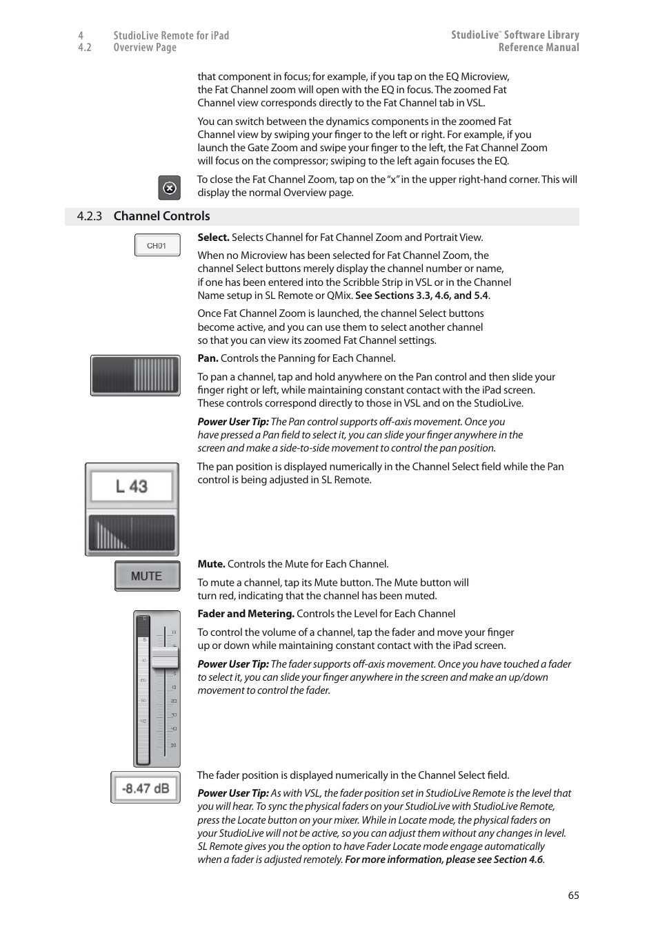 3 channel controls — 65 | PreSonus StudioLive 24.4.2 User Manual | Page 69 / 150