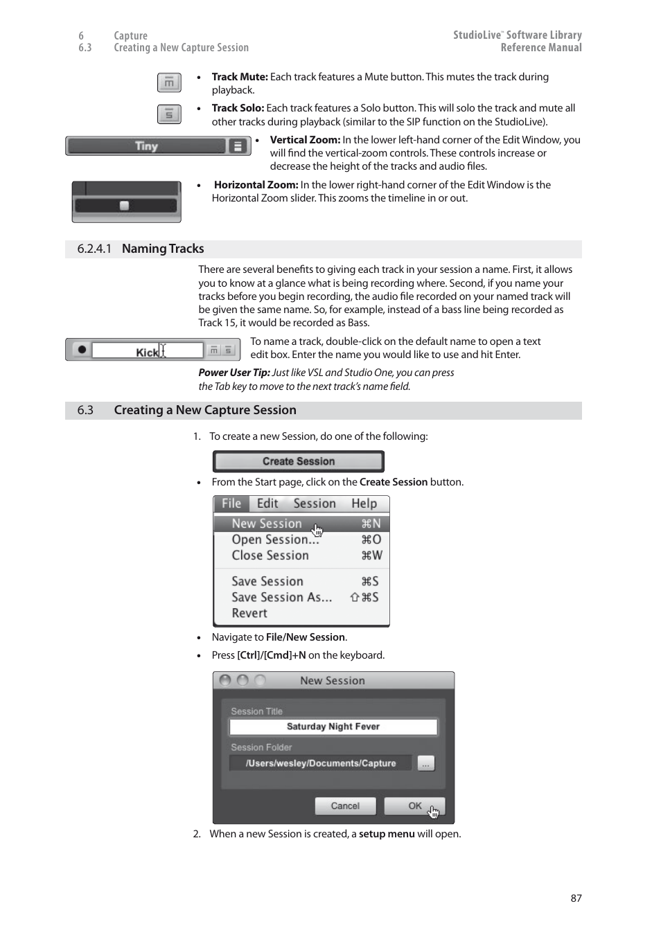 Creating a new capture session — 87 | PreSonus StudioLive 24.4.2 User Manual | Page 91 / 150