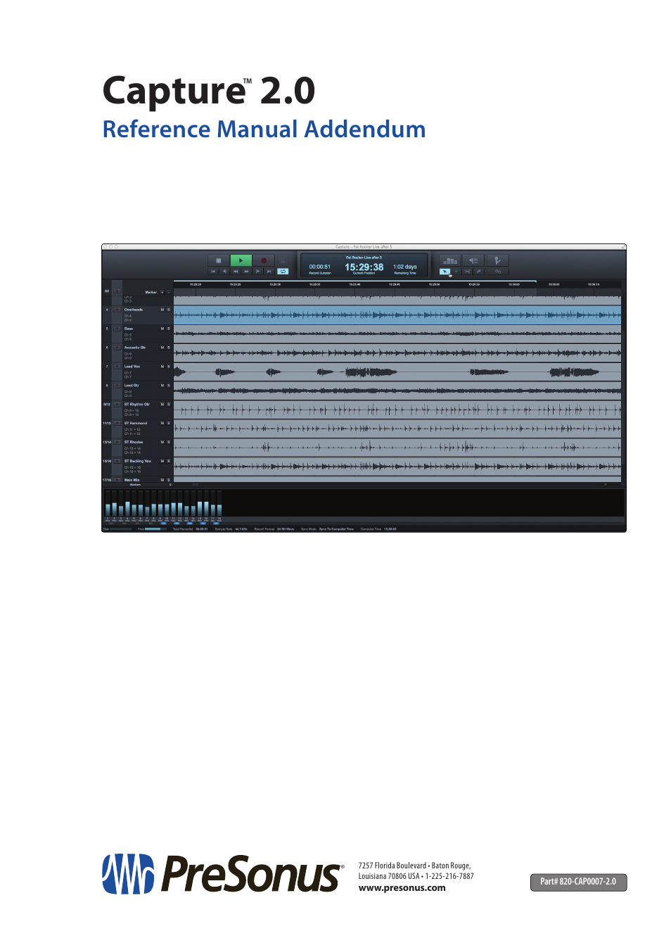 Capture, Reference manual addendum | PreSonus StudioLive 16.0.2 User Manual | Page 38 / 38