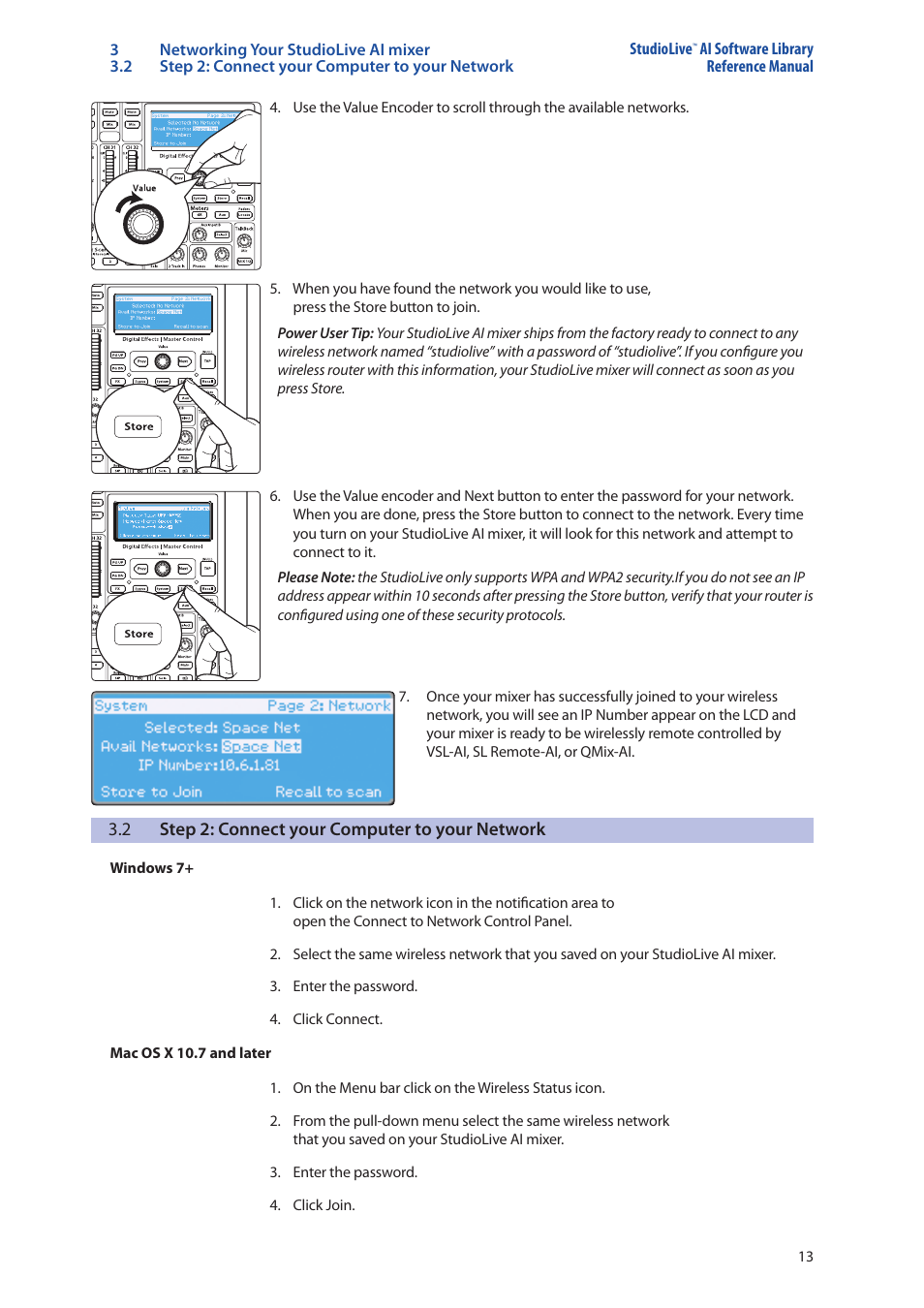 2 step 2: connect your computer to your network, Step 2: connect your computer to your network — 13 | PreSonus StudioLive AI Series User Manual | Page 17 / 120