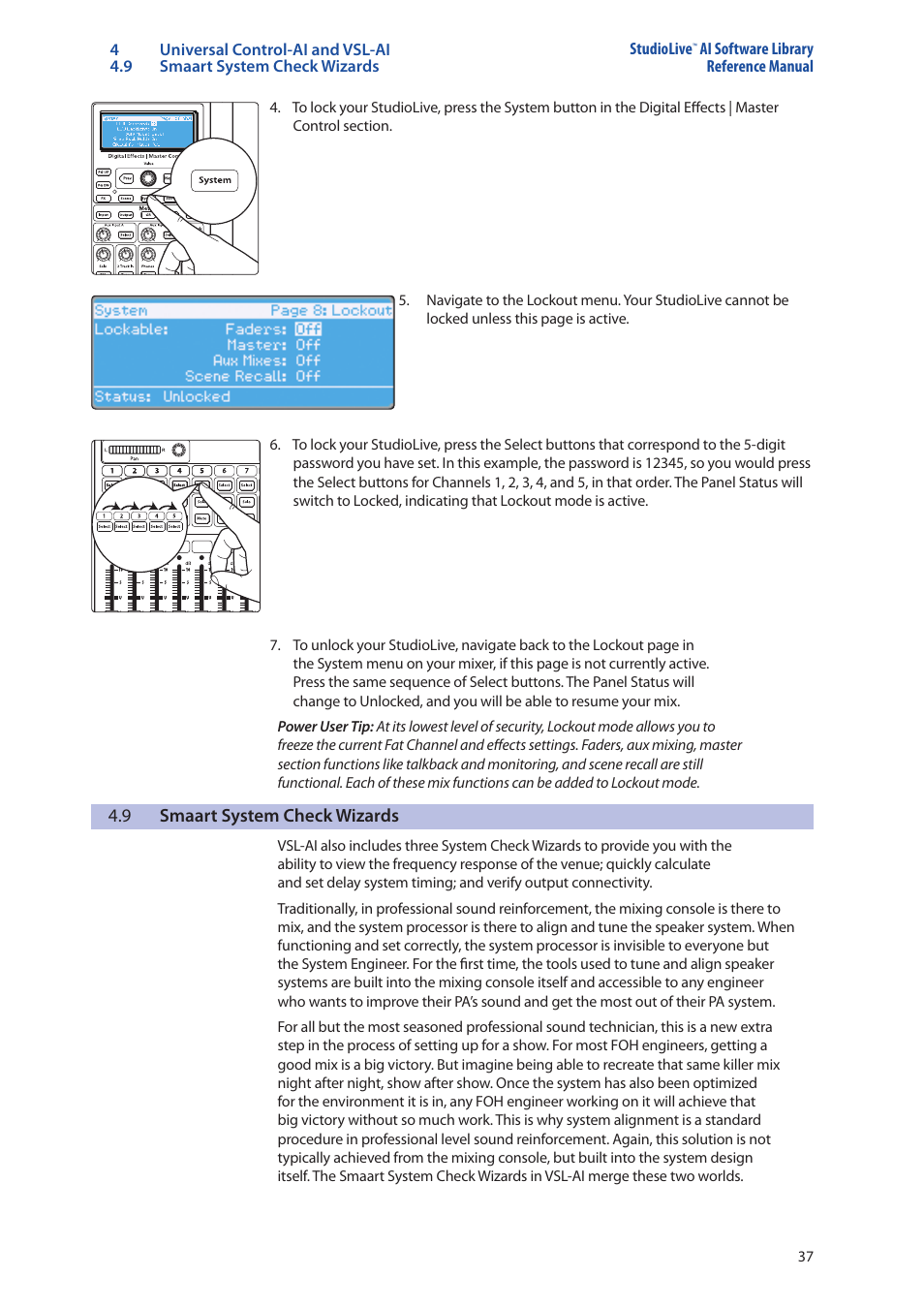 9 smaart system check wizards, Smaart system check wizards — 37 | PreSonus StudioLive AI Series User Manual | Page 41 / 120