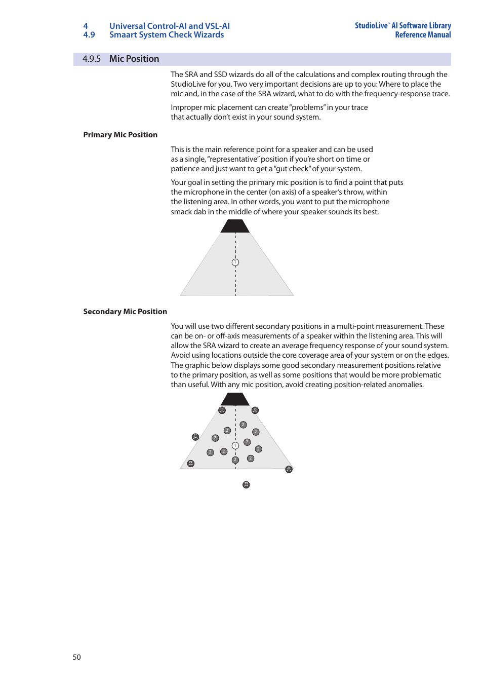 5 mic position, 5 mic position — 50, Ai software library reference manual | PreSonus StudioLive AI Series User Manual | Page 54 / 120