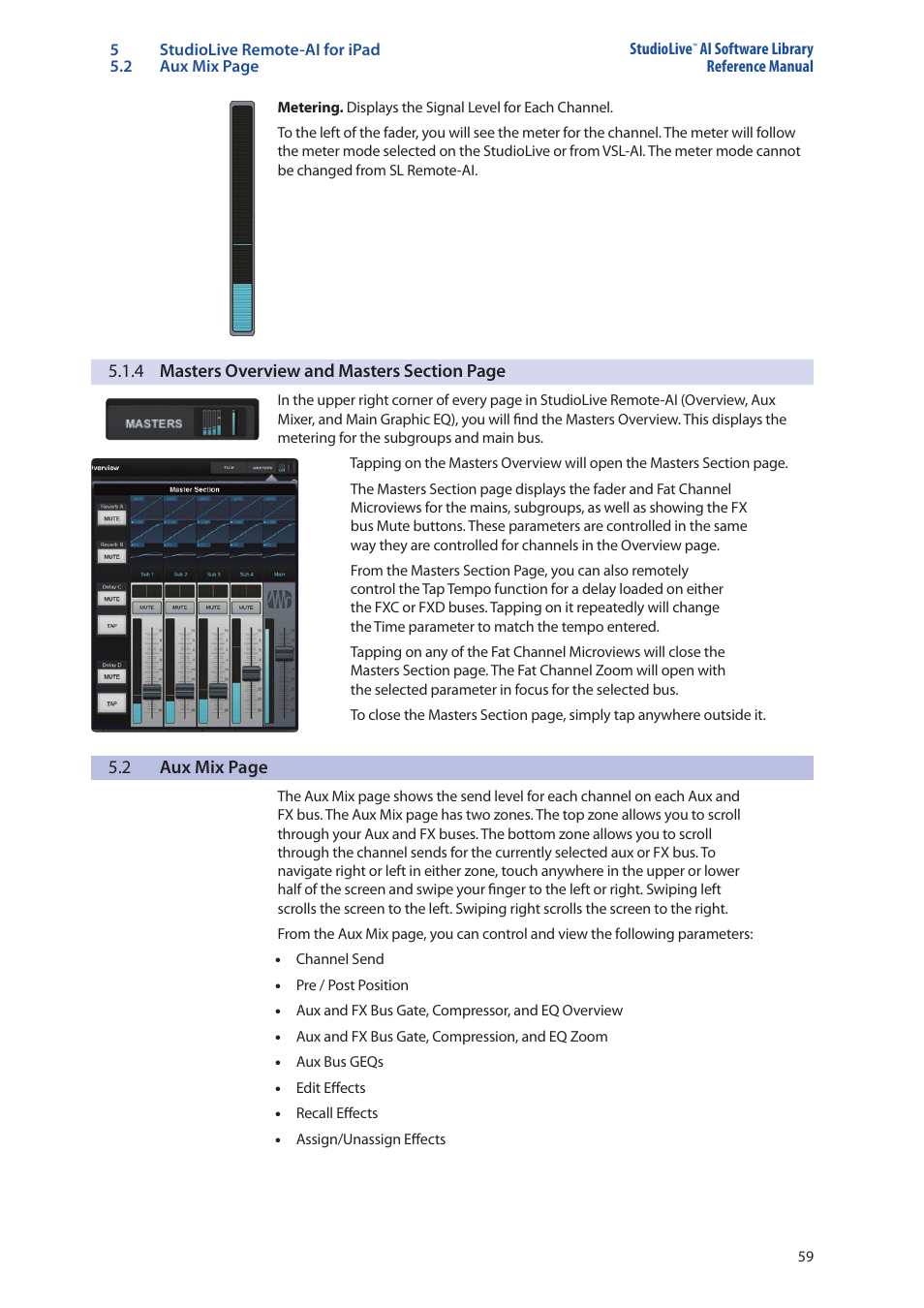 4 masters overview and masters | PreSonus StudioLive AI Series User Manual | Page 63 / 120