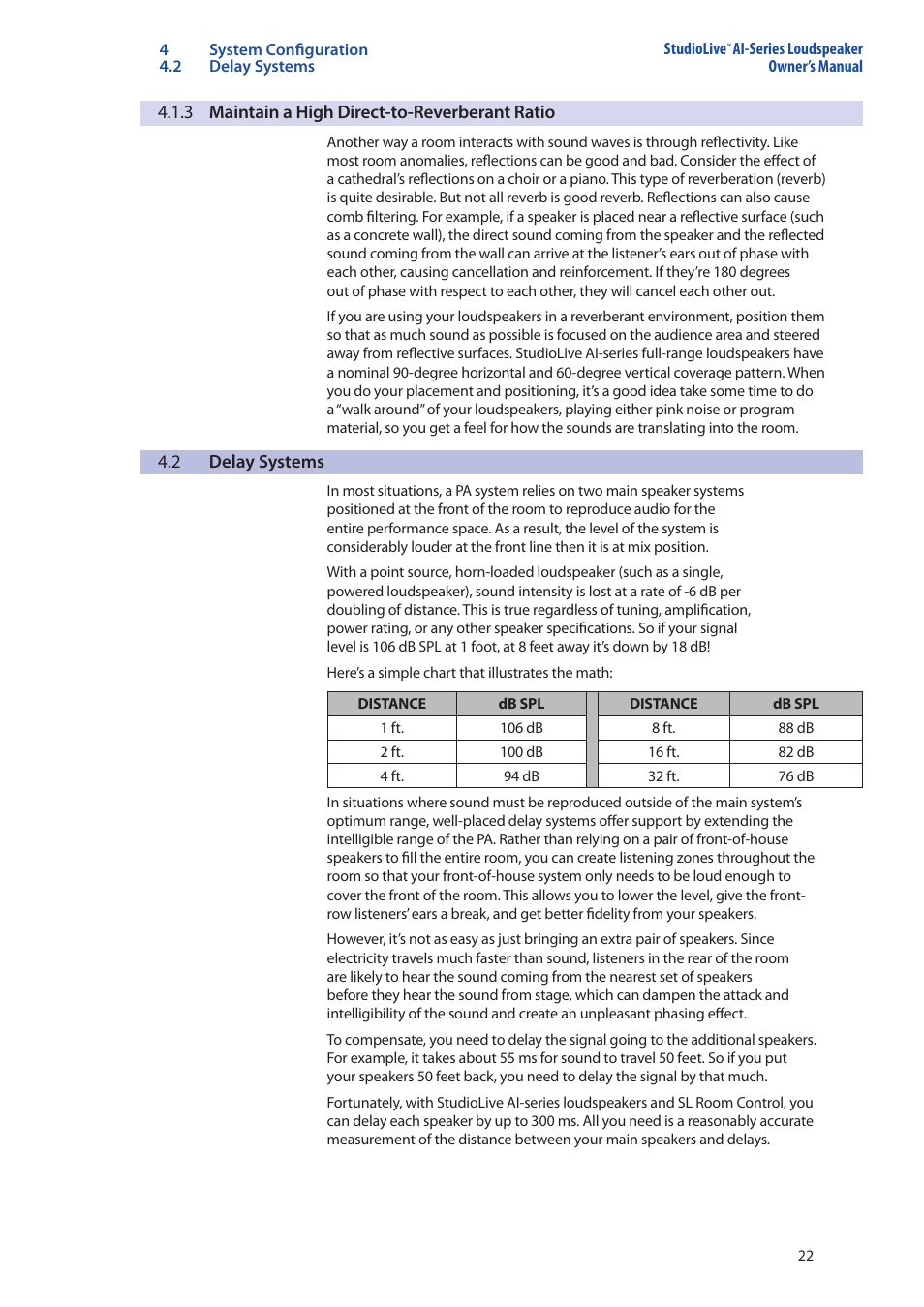 1 delay basics, 1 delay basics — 22 | PreSonus StudioLive 328AI User Manual | Page 26 / 48