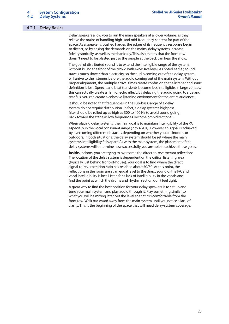 2 sub alignment, 2 sub alignment — 23 | PreSonus StudioLive 328AI User Manual | Page 27 / 48