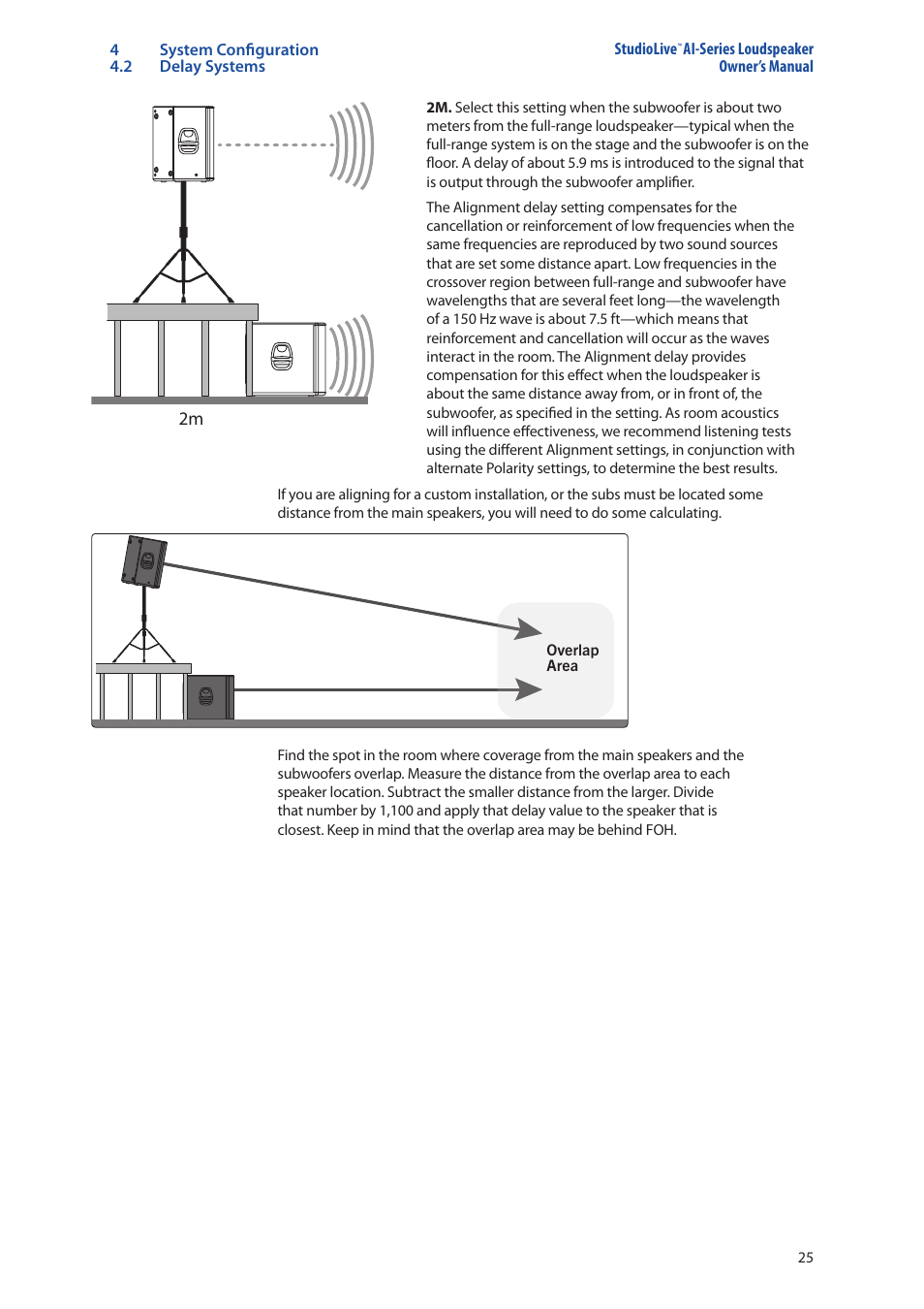 3 real-world delay system example, 4 system configuration suggestions, 3 real-world delay system example — 25 | 4 system configuration suggestions — 25 | PreSonus StudioLive 328AI User Manual | Page 29 / 48