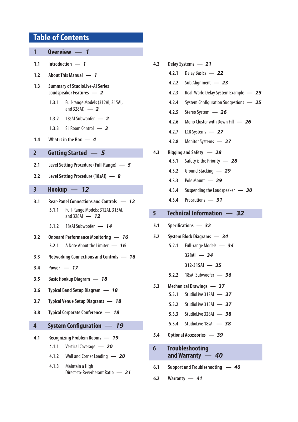 PreSonus StudioLive 328AI User Manual | Page 3 / 48