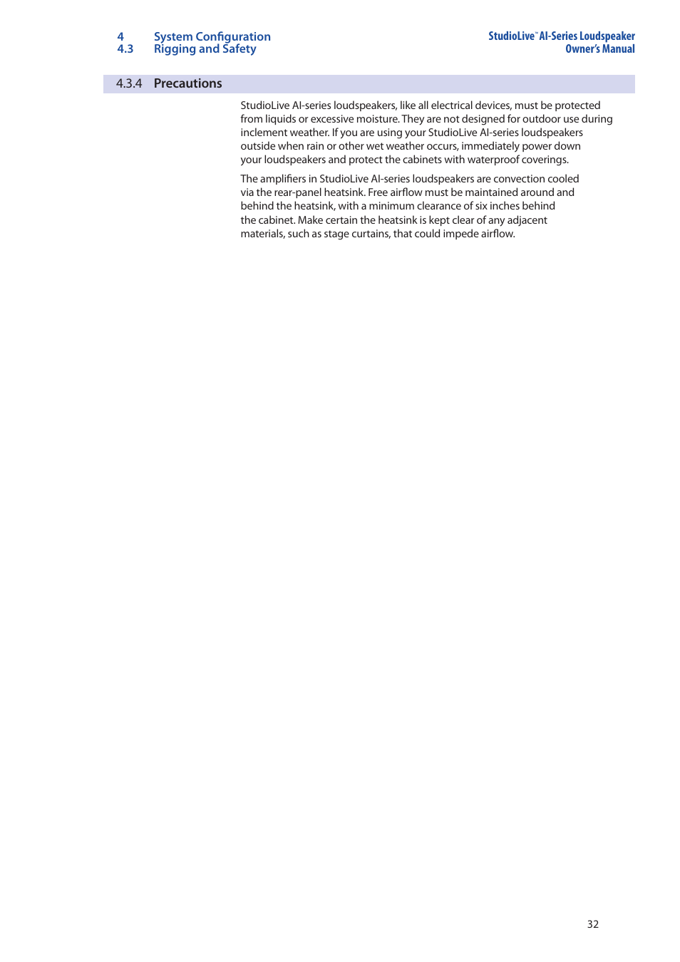 5 technical information, 1 specifications, Technical information — 32 | Specifications — 32 | PreSonus StudioLive 328AI User Manual | Page 36 / 48