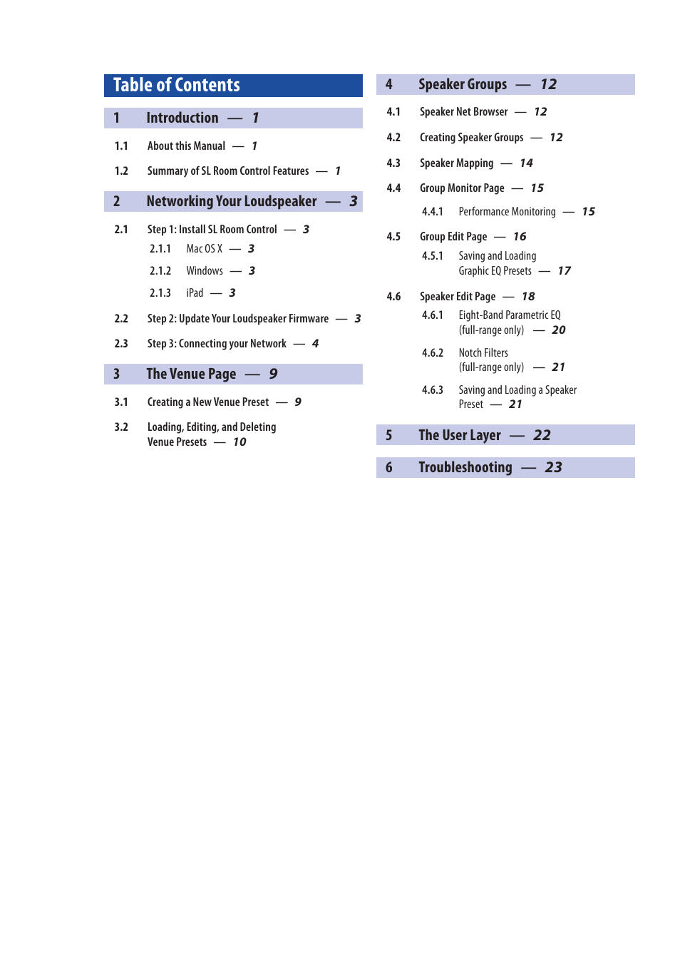 PreSonus SL Room Control User Manual | Page 2 / 28