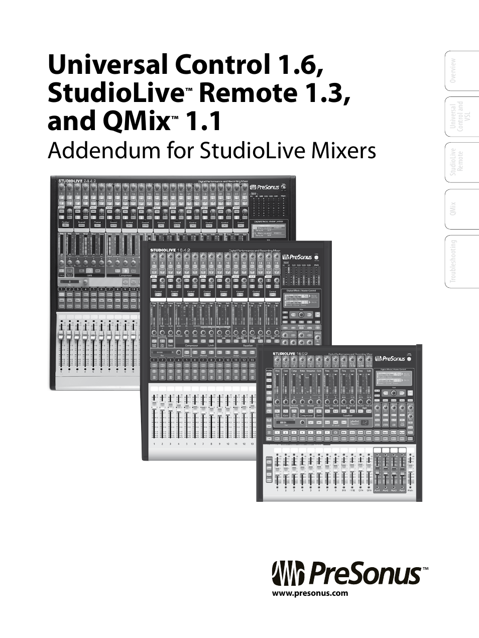 PreSonus StudioLive Remote User Manual | 64 pages