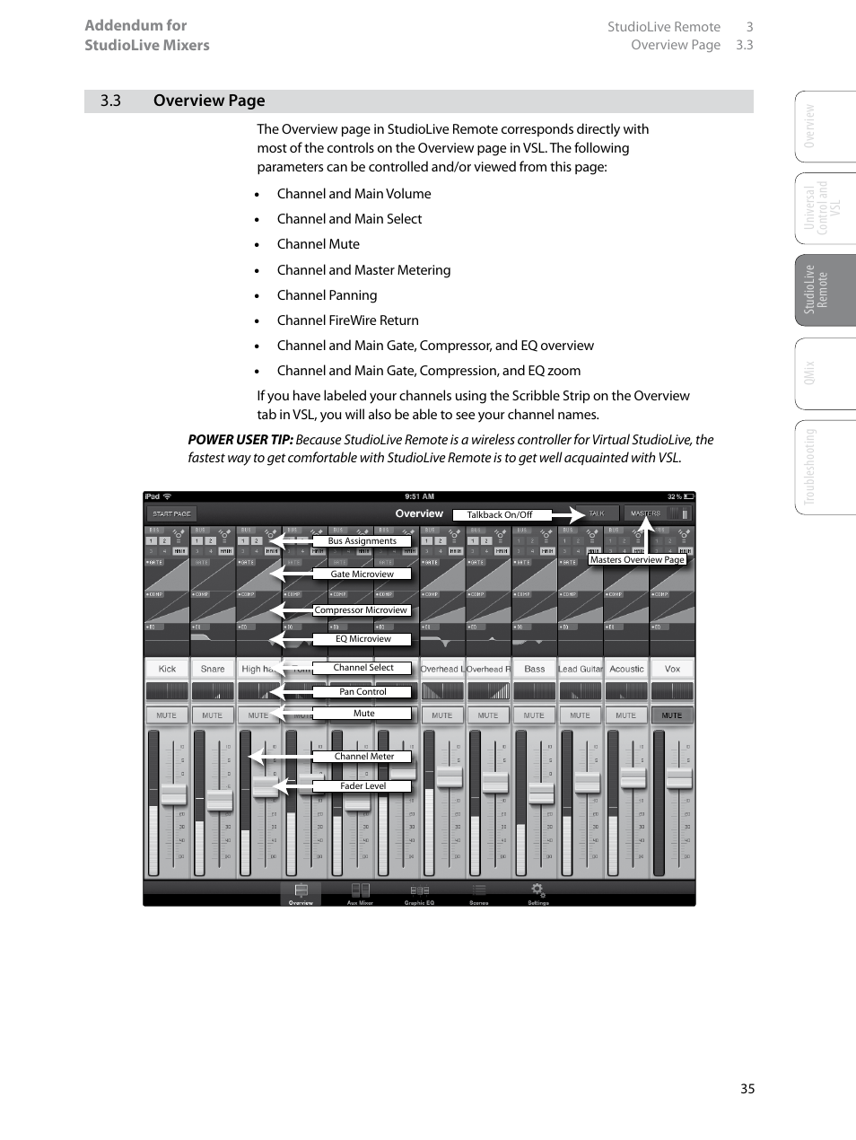 3 overview page | PreSonus StudioLive Remote User Manual | Page 39 / 64