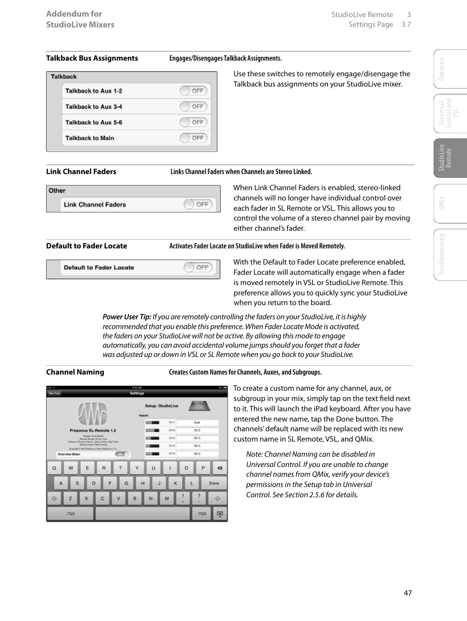 PreSonus StudioLive Remote User Manual | Page 51 / 64