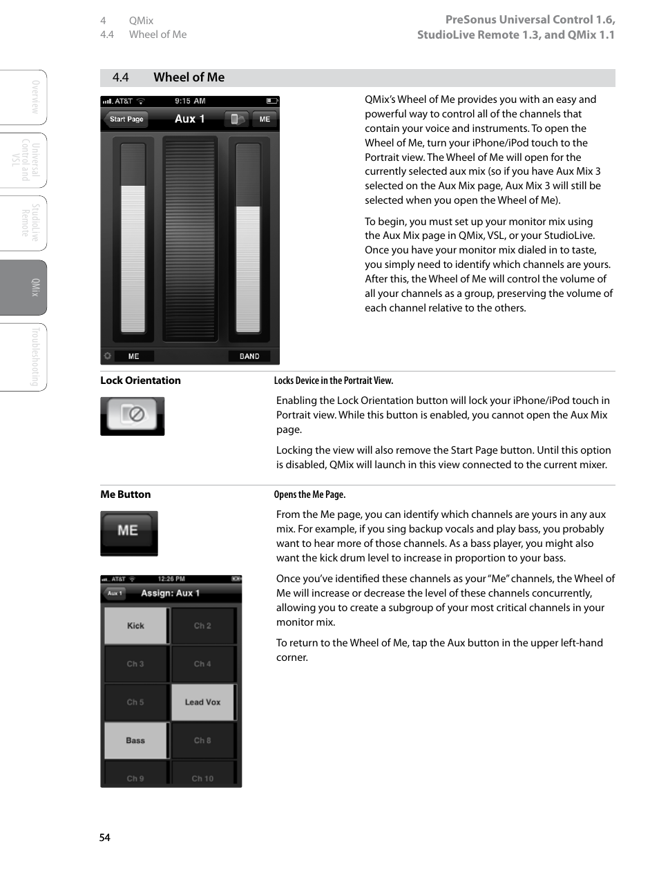 4 wheel of me, 4 wheel of me — 54 | PreSonus StudioLive Remote User Manual | Page 58 / 64