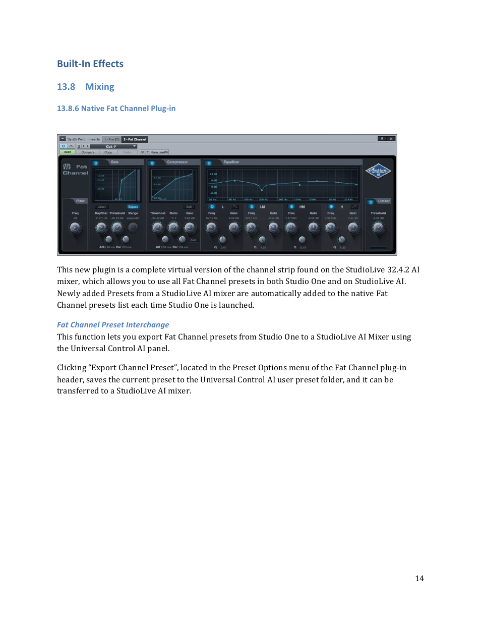 Built-­‐in effects | PreSonus Studio One User Manual | Page 14 / 31