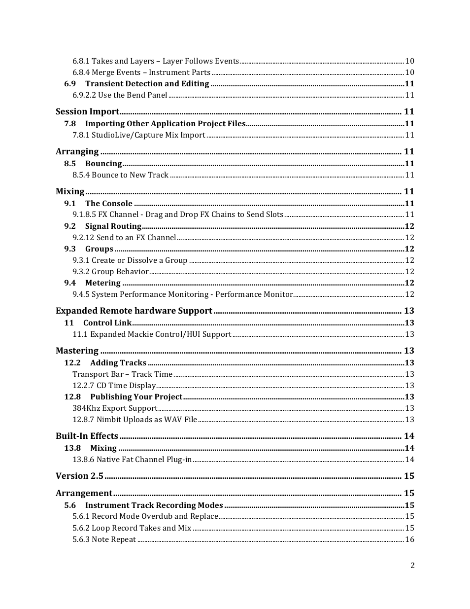 PreSonus Studio One User Manual | Page 2 / 31