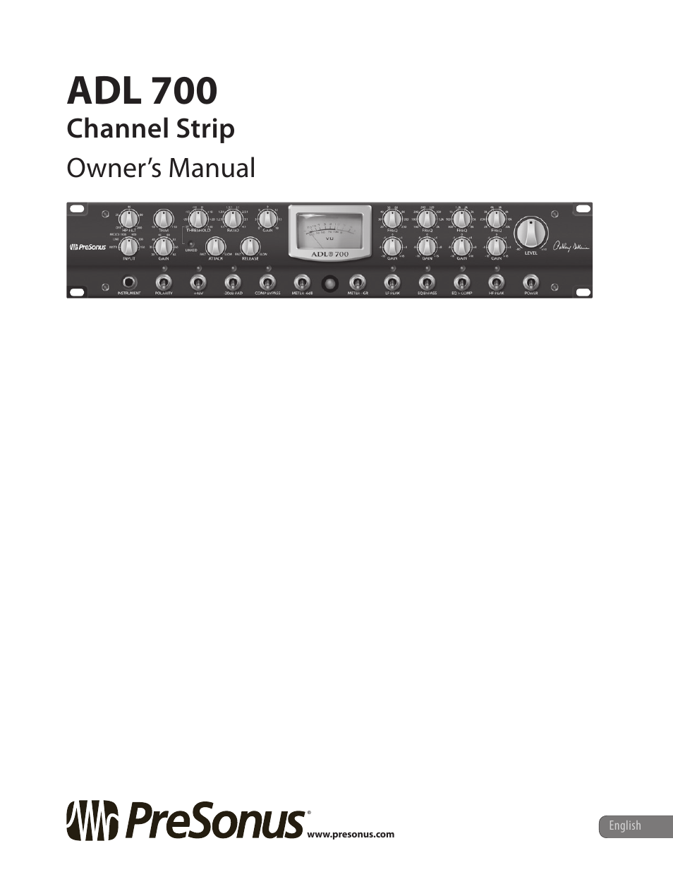 PreSonus ADL 700 User Manual | 32 pages