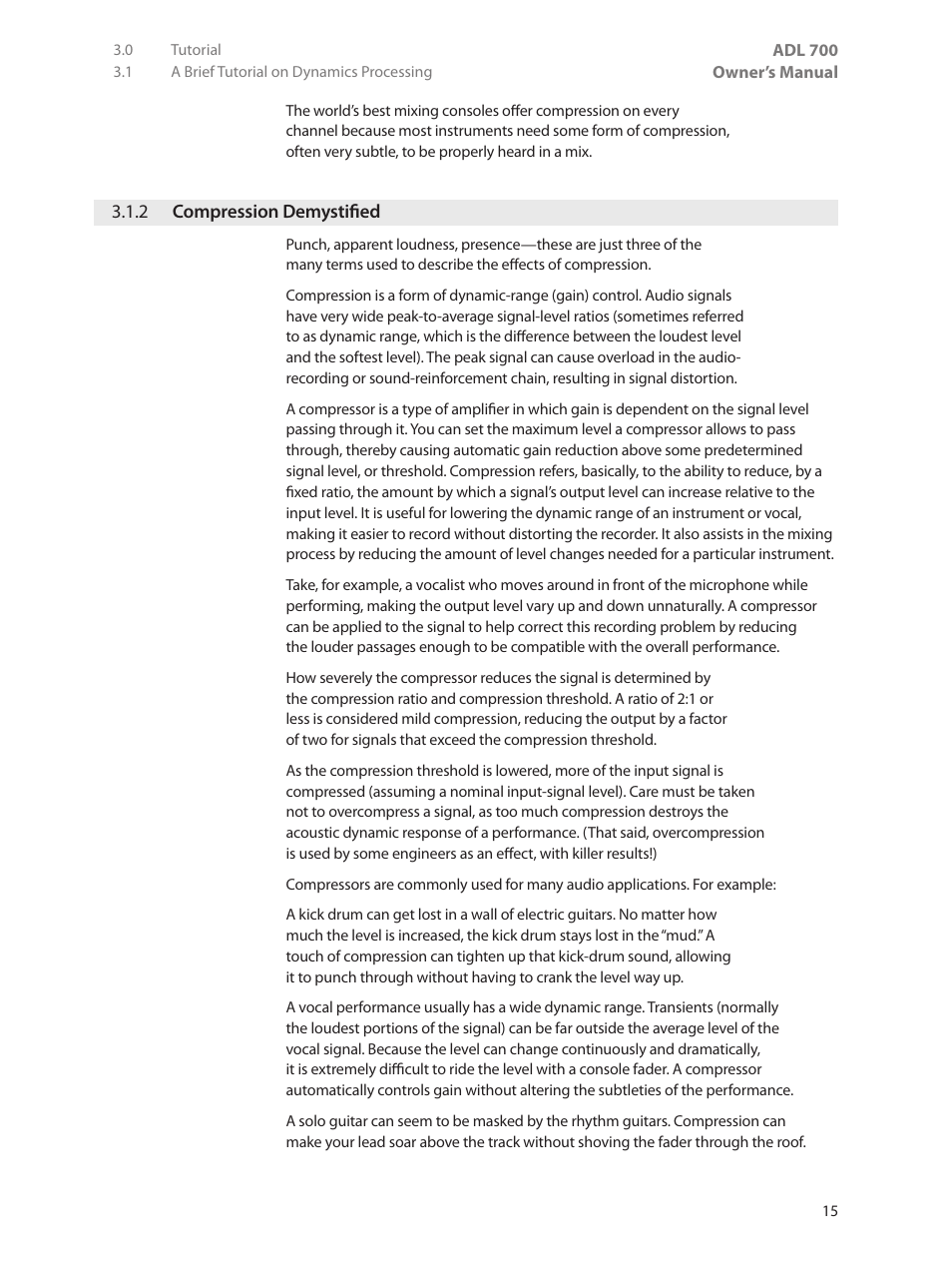 2 compression demystified, 2 compression demystified — 15 | PreSonus ADL 700 User Manual | Page 19 / 32