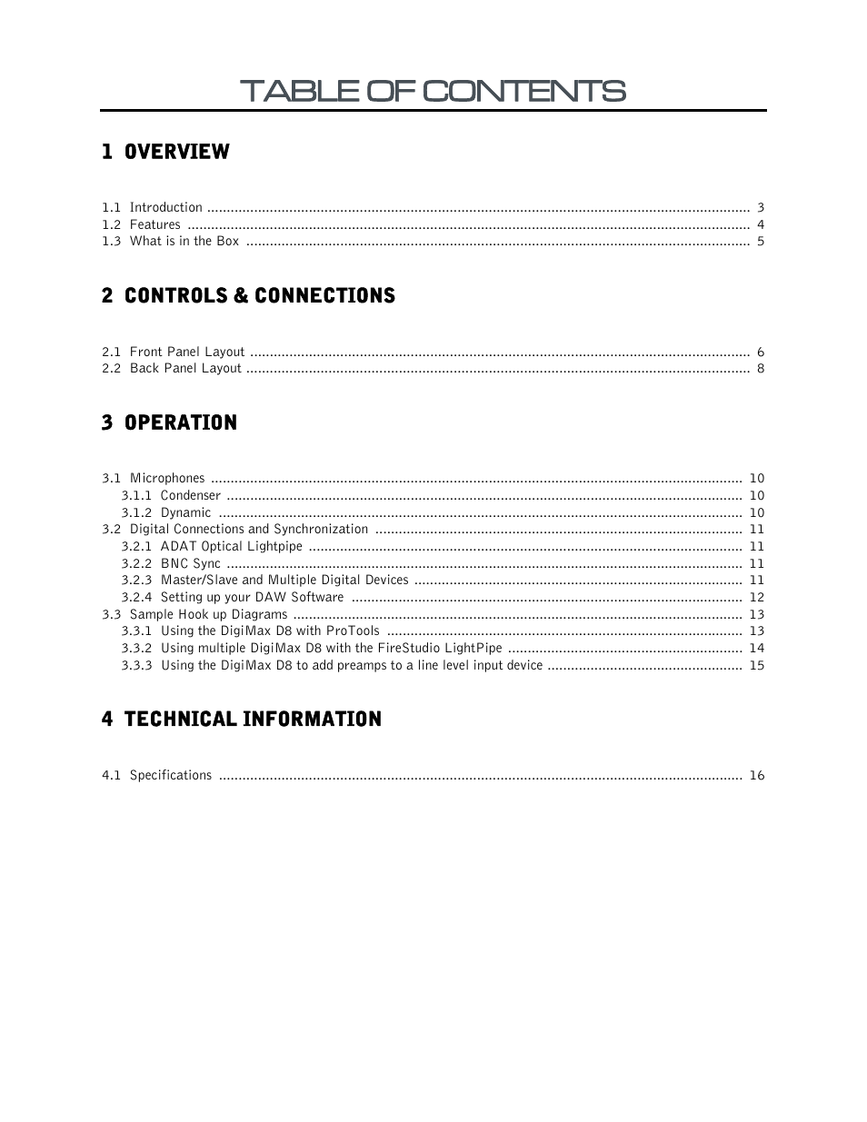 PreSonus DigiMax D8 User Manual | Page 3 / 18