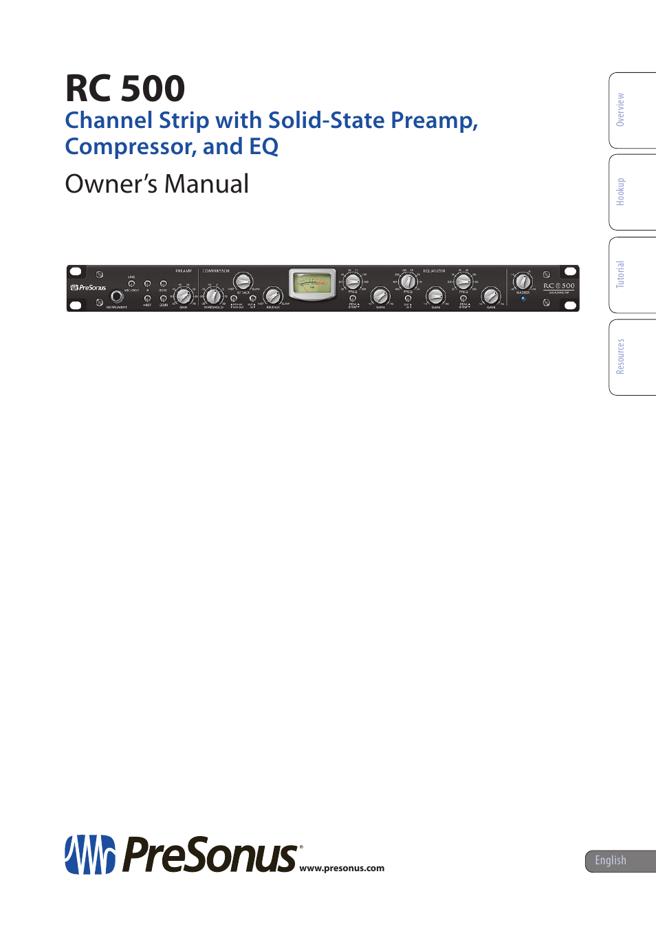 PreSonus RC 500 User Manual | 24 pages