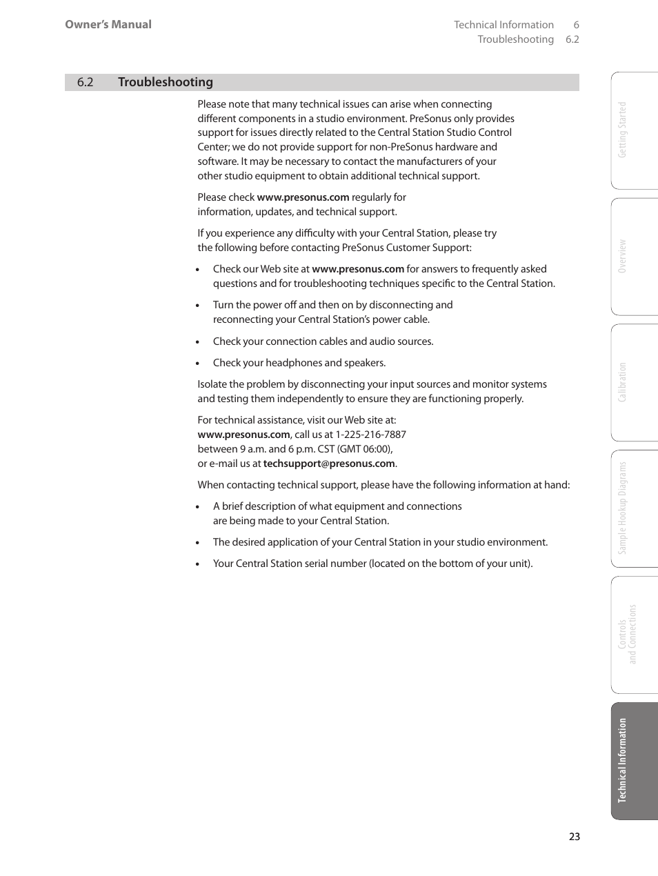 3 specifications — 24 | PreSonus Central Station PLUS User Manual | Page 27 / 36