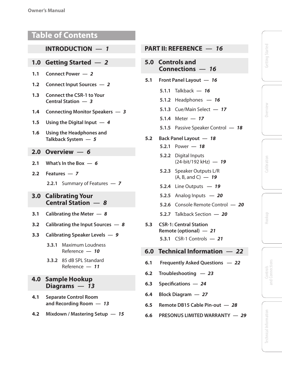 PreSonus Central Station PLUS User Manual | Page 3 / 36