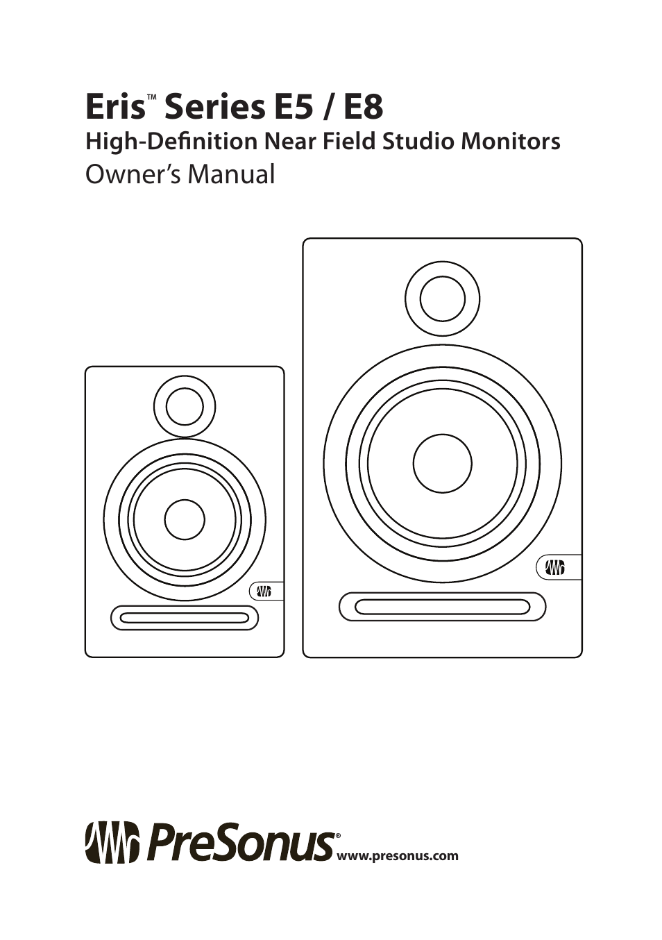 PreSonus Eris User Manual | 20 pages