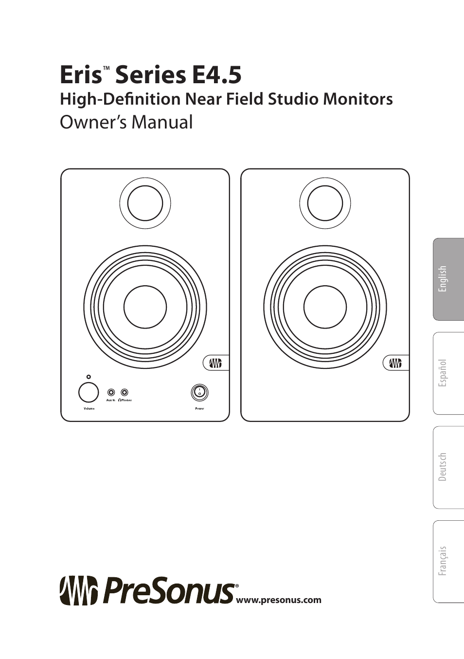 PreSonus Eris User Manual | 16 pages