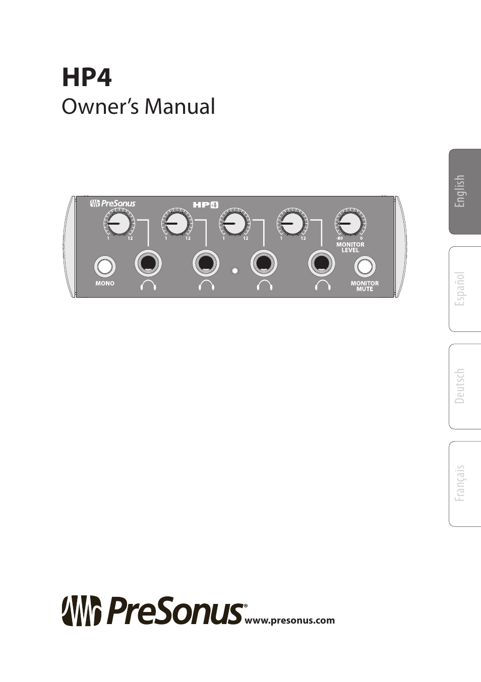 PreSonus HP4 User Manual | 20 pages