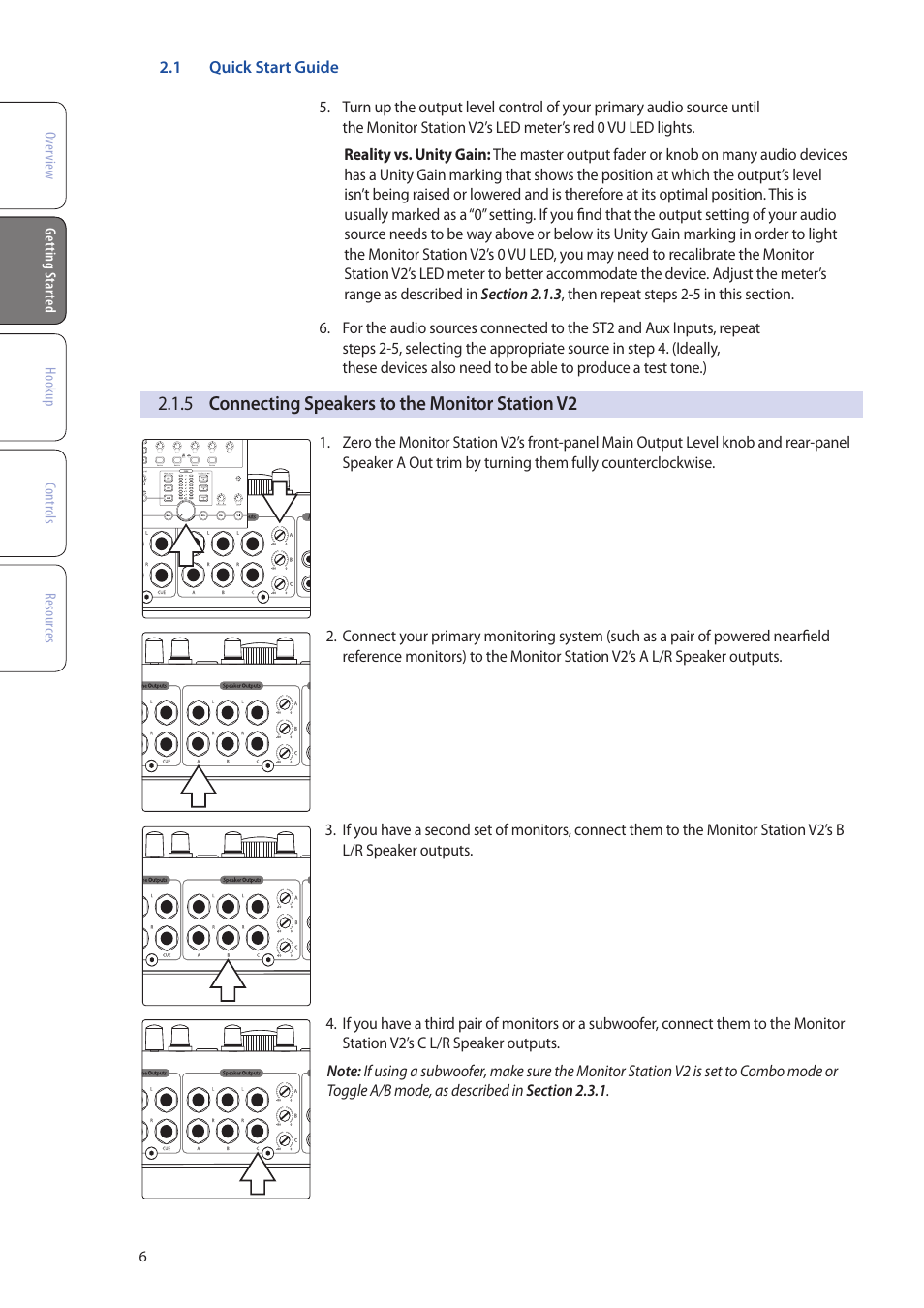 5 connecting speakers to the monitor station v2, 5 connecting speakers to the, Monitor station v2 — 6 | PreSonus Monitor Station V2 User Manual | Page 10 / 28