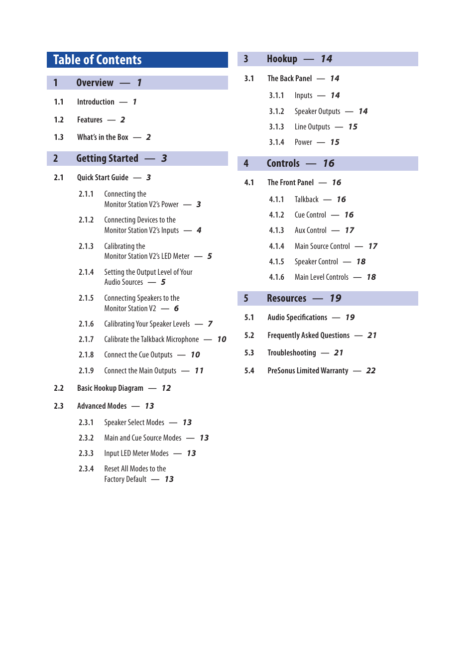 PreSonus Monitor Station V2 User Manual | Page 3 / 28