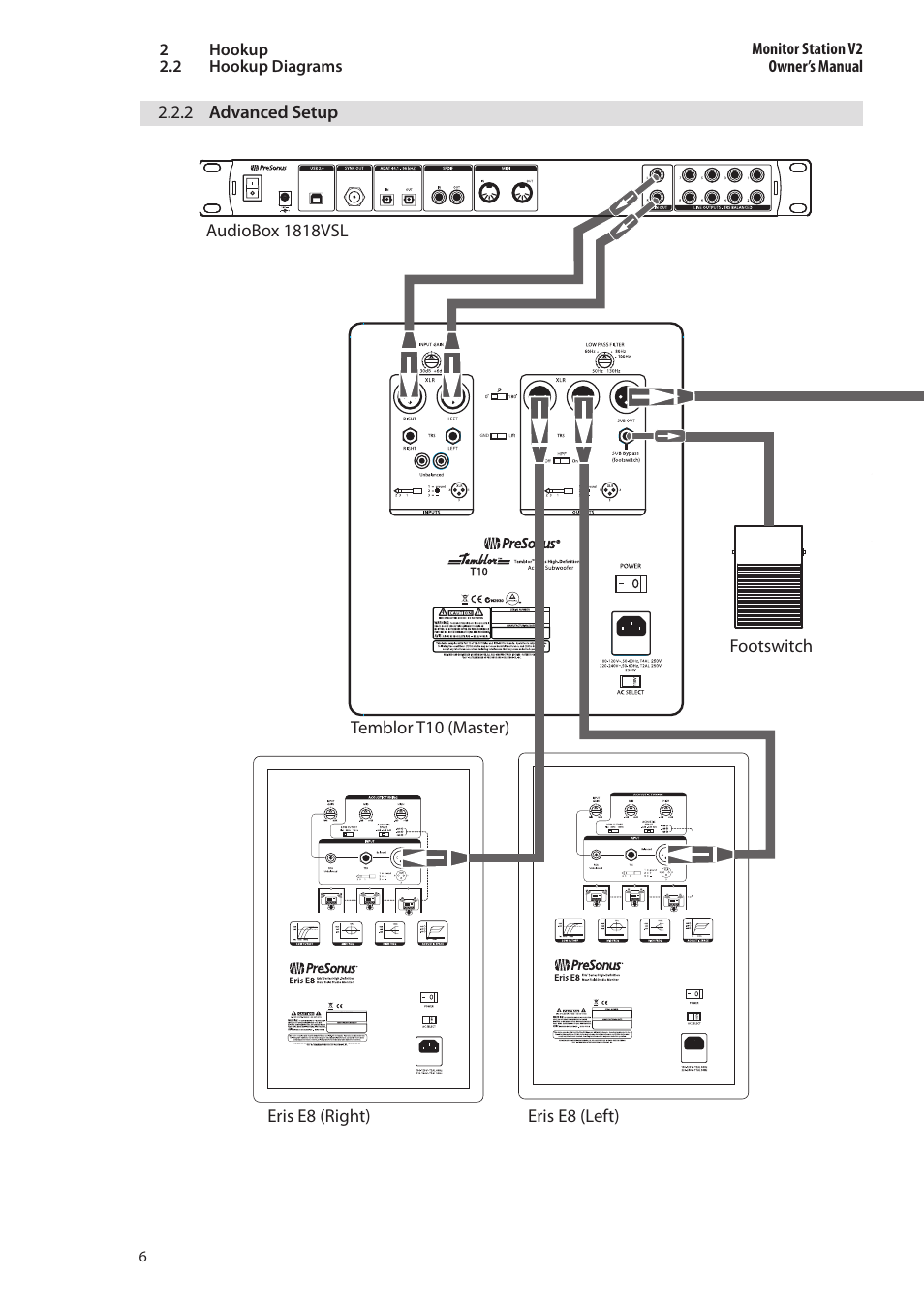 2 advanced setup, 2 advanced setup — 6 | PreSonus Temblor T10 User Manual | Page 10 / 20