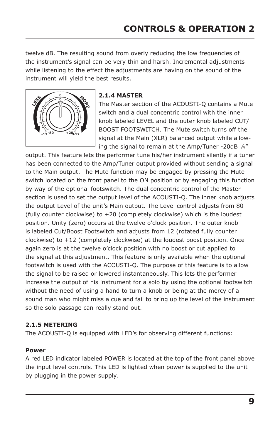 Controls & operation 2 | PreSonus Acousti-Q User Manual | Page 11 / 21