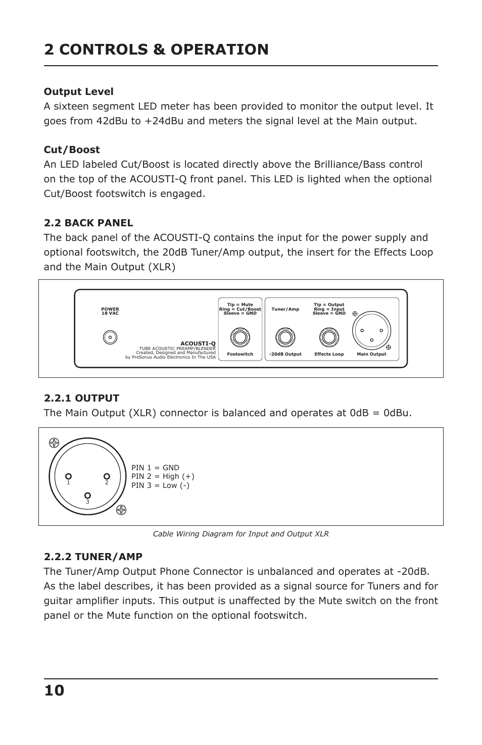 2 controls & operation | PreSonus Acousti-Q User Manual | Page 12 / 21