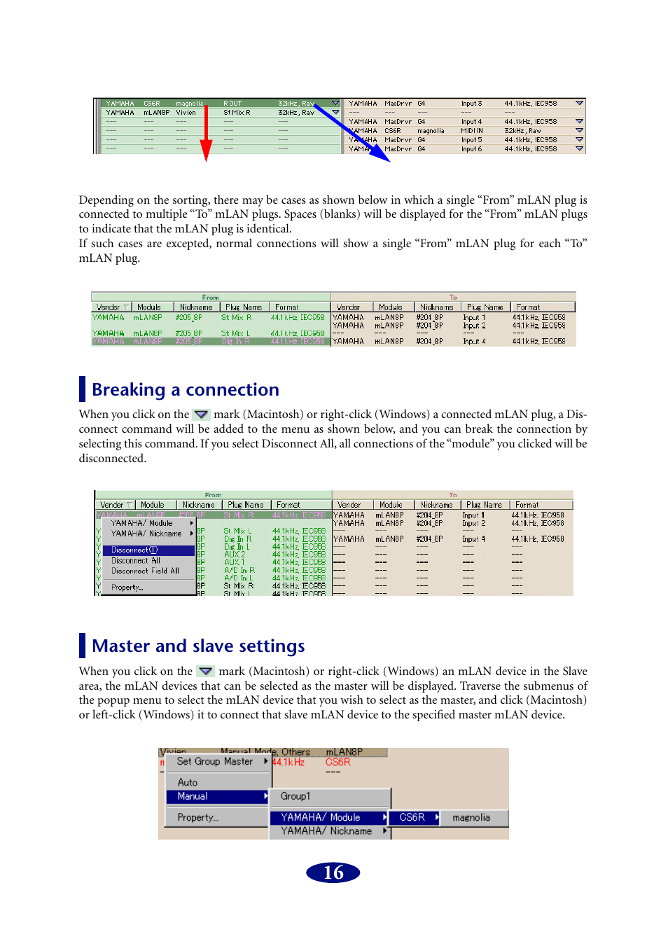 Breaking a connection, Master and slave settings, Breaking a connection master and slave settings | PreSonus FIREstation User Manual | Page 16 / 17