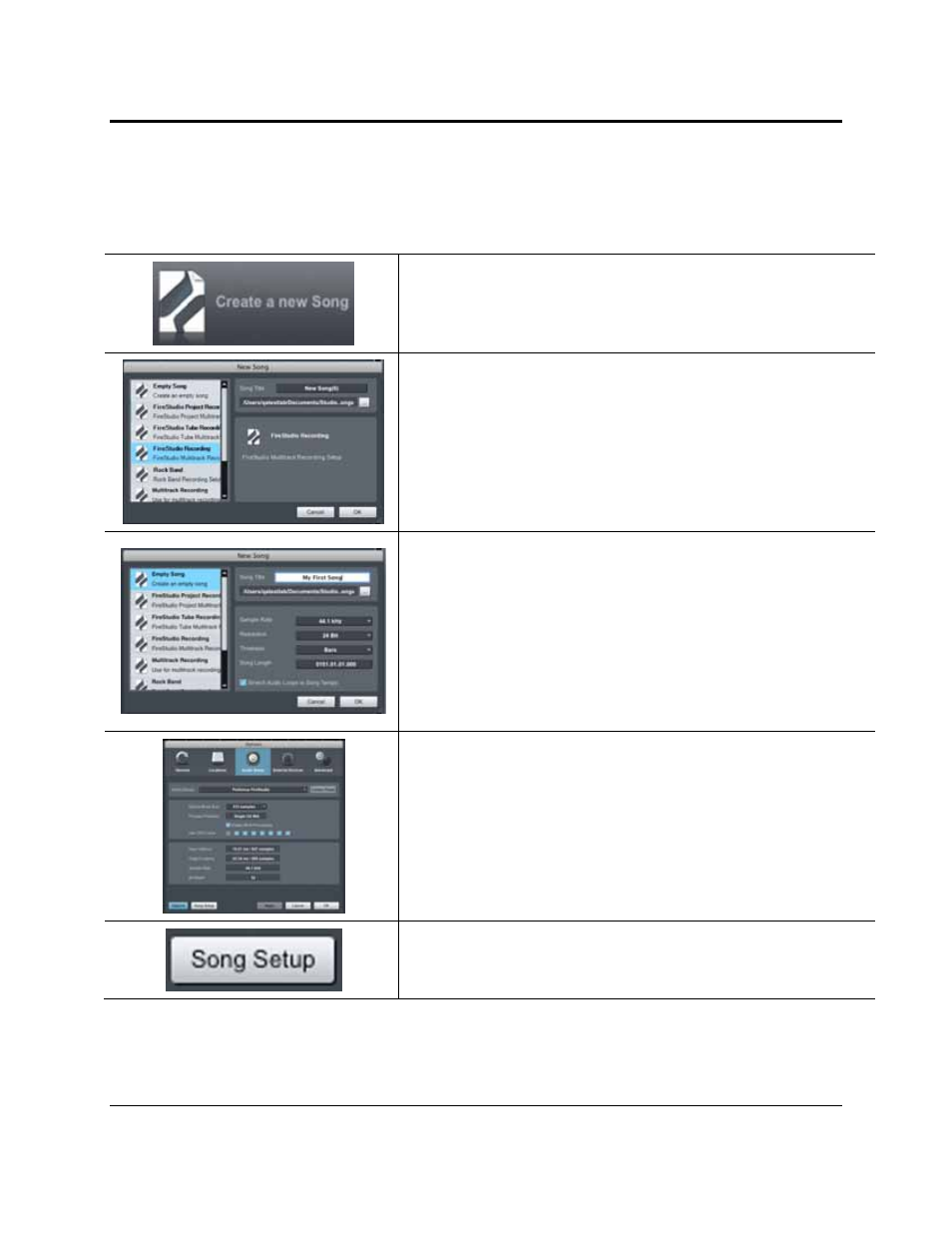 Getting started, 4 configuring audio i/o, 1) from the start page, select “create a new song | PreSonus FireStudio User Manual | Page 16 / 49