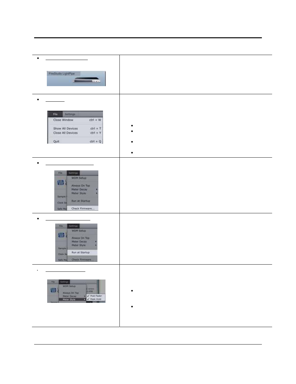 Controls & connections, Settings: meter style | PreSonus FireStudio Lightpipe User Manual | Page 25 / 37