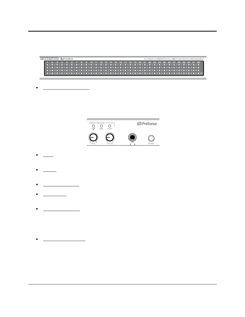 Controls & connections, 2 front panel layout | PreSonus FireStudio Lightpipe User Manual | Page 30 / 37