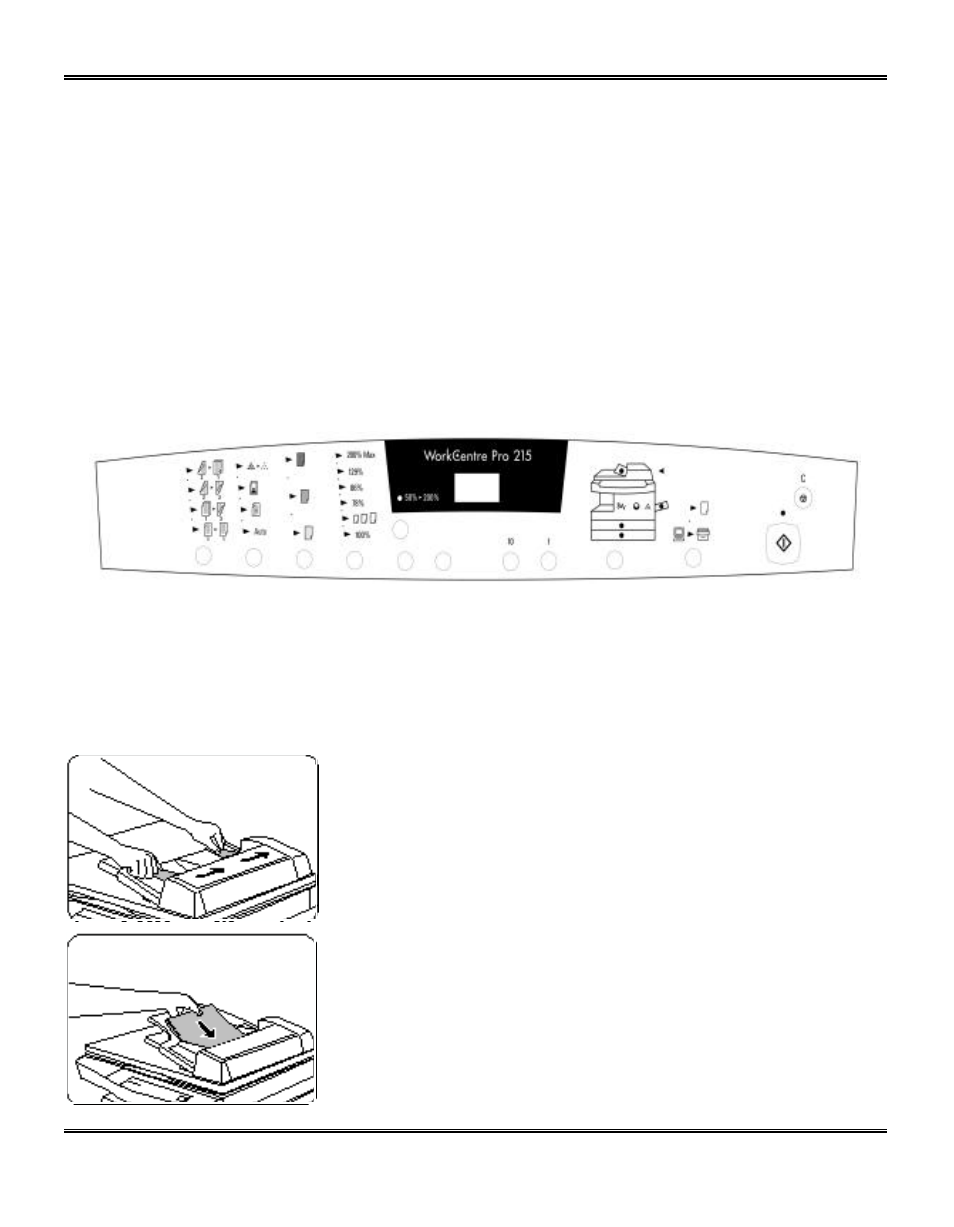 Making copies on the automatic document feeder | Xerox WorkCentre Pro 215 User Manual | Page 24 / 62